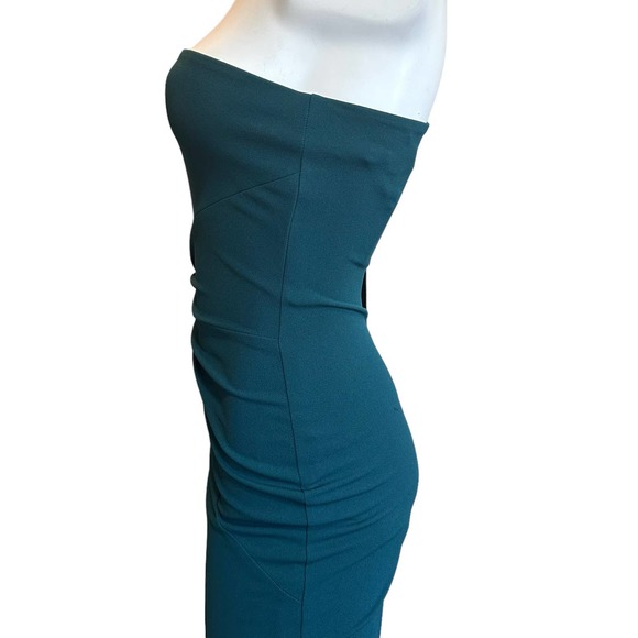 Nookie Teal Green Lust One Shoulder Fitted Bodycon Maxi Dress sz S/XS - Picture 7 of 16
